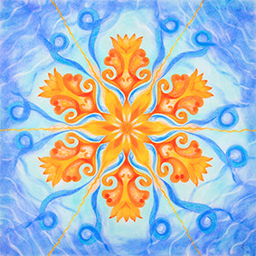 Lysel Mandala Artprint 'Dansend op de golven van het Leven' 
(vanaf prijs)