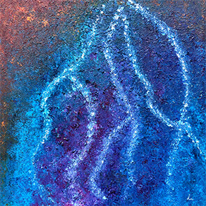 Lysel Acryl Art "Blauwe Regen" / "Blue Rain" 60x60