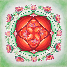 Lysel Mandala 'Het Leven gedragen diep in Moederschoot' 50x50