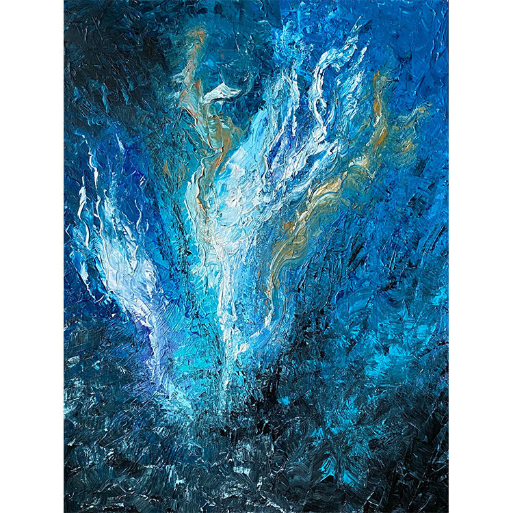 Lysel Acryl Art &#39;Blauw Vuur&#39; / &#39;Blue Fire&#39; 60x80