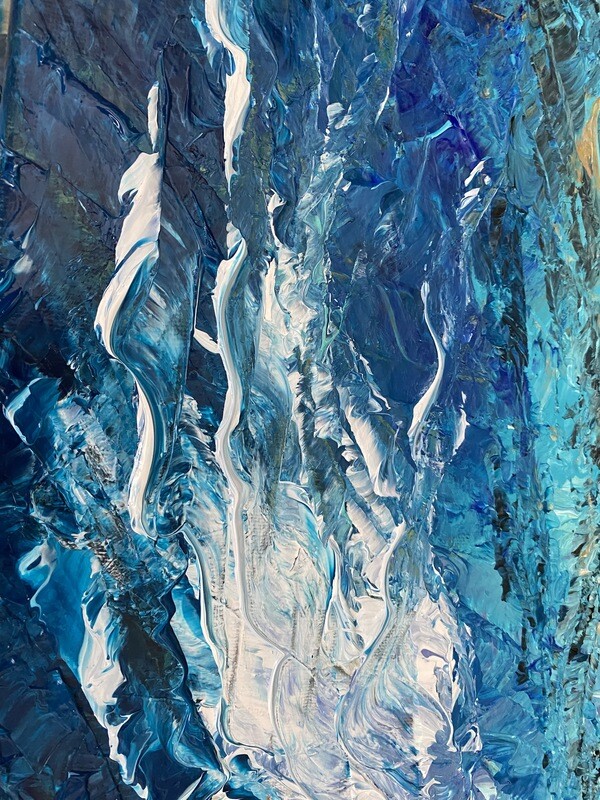 Lysel Acryl Art 'Blauw Vuur' / 'Blue Fire' 60x80