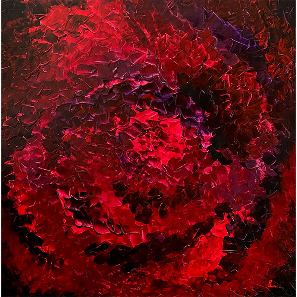 Lysel Acryl Art "In de Roos" / "Rose Insight" 100x100
