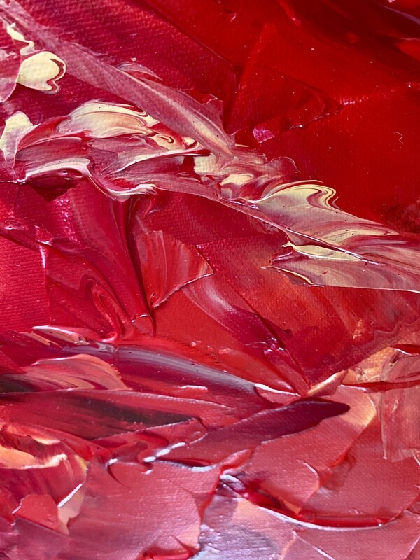 Lysel Acryl Art 'Vuurlelie' / 'Fire Lily' 100x100