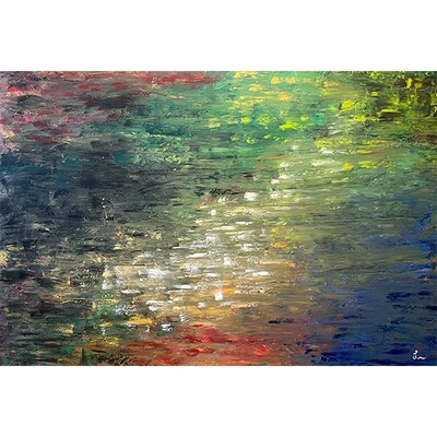 Lysel Acryl Art 'Verborgen Rivier' / 'Hidden River' 150x100