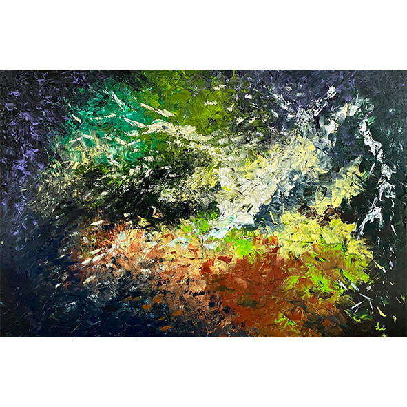 Lysel Acryl Art &#39;Dansende Ruimte&#39; / &#39;Dancing Space&#39; 150x100