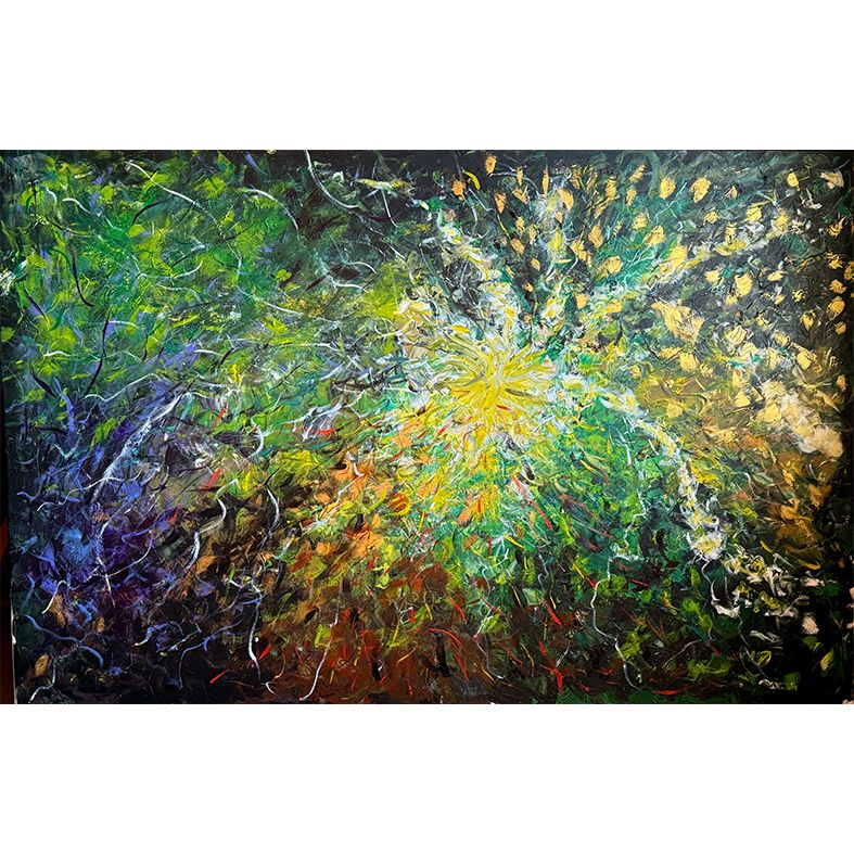 Lysel Acryl/Oil - Exploding in the Dark 150x100