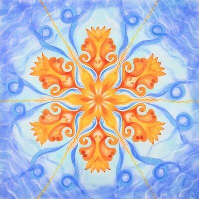 Lysel Mandala 'Dansend op de golven van het Leven' (ook verkrijgbaar als afdruk op dibond)