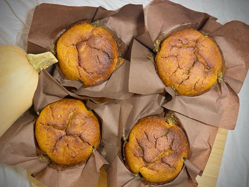 Muffins à la courge et farine de châtaigne