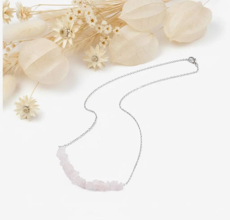 Rosenkvarts Halskjede