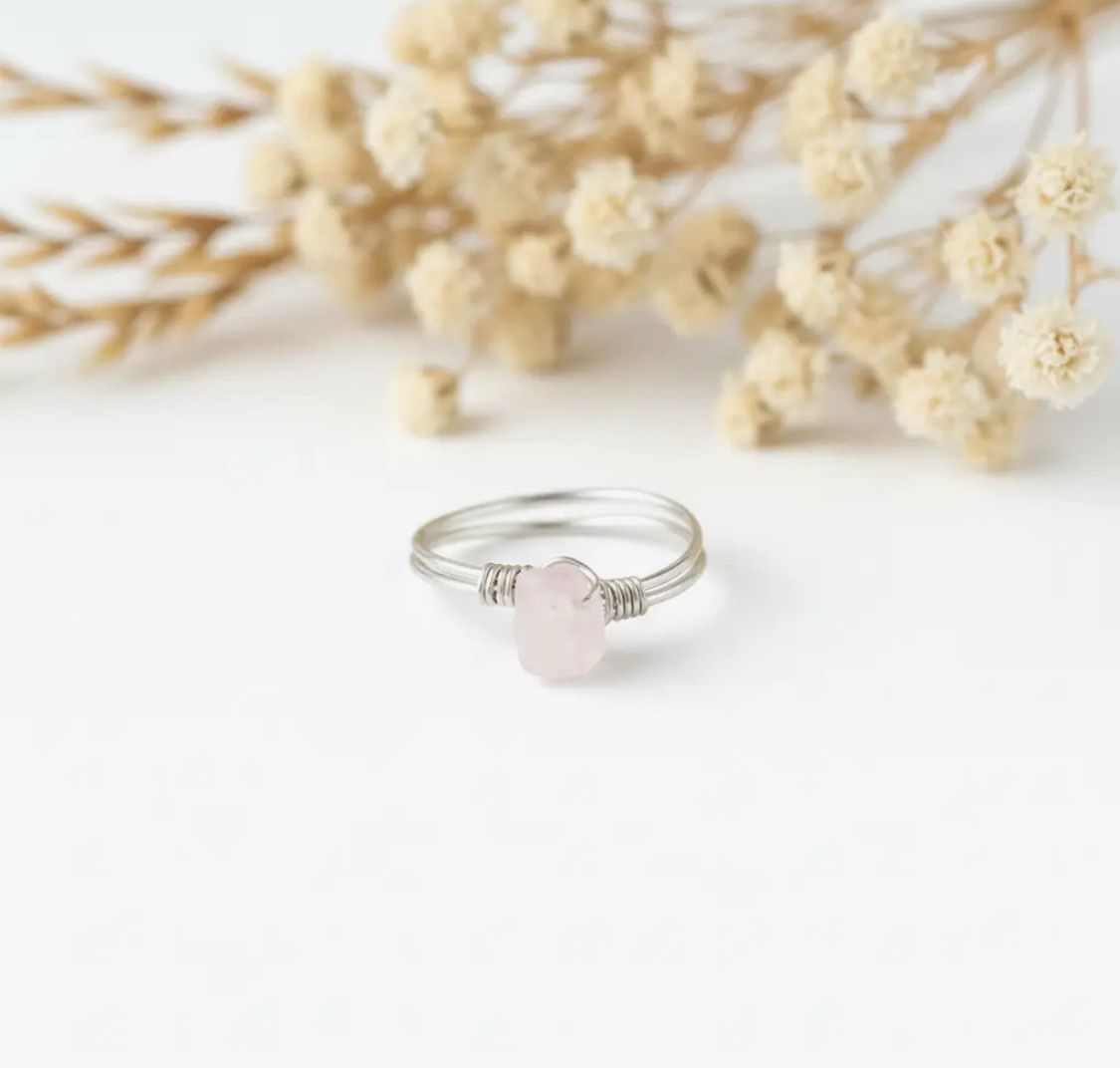 Rosenkvarts Ring En Sten