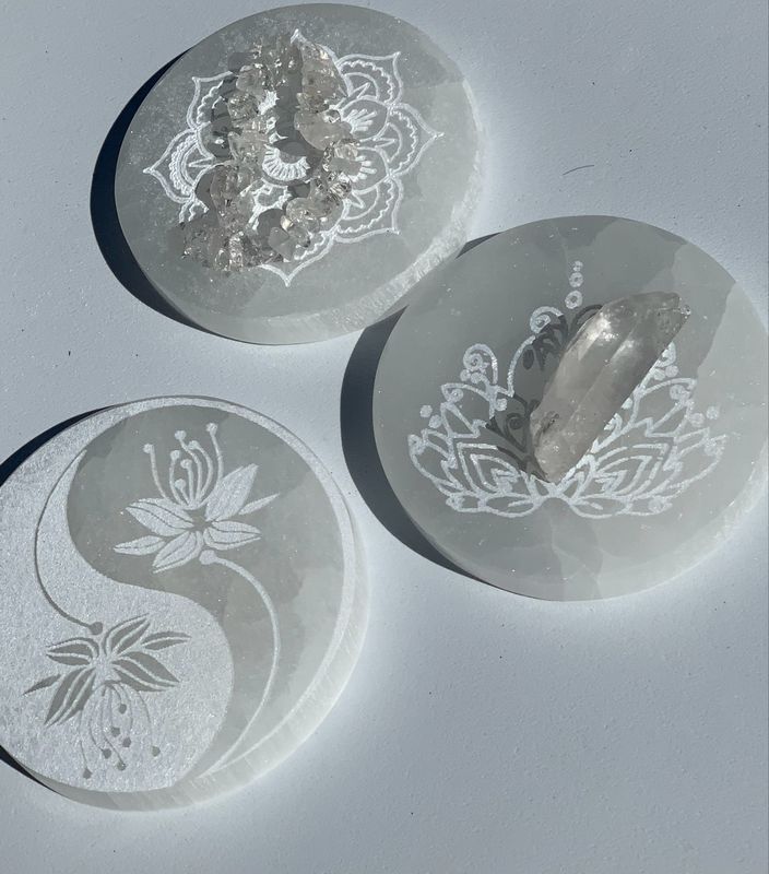 Selenitt Plate Med Motiv