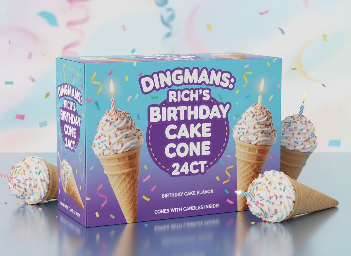 DINGMANS:RICHS BIRTDAY CAKE CONE 24CT