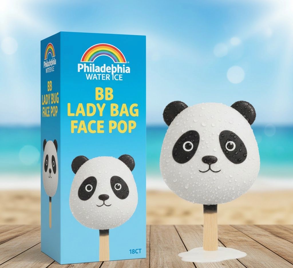 PHILADELPHIA WATER ICE:BB PANDA BEAR FACE POP 18CT