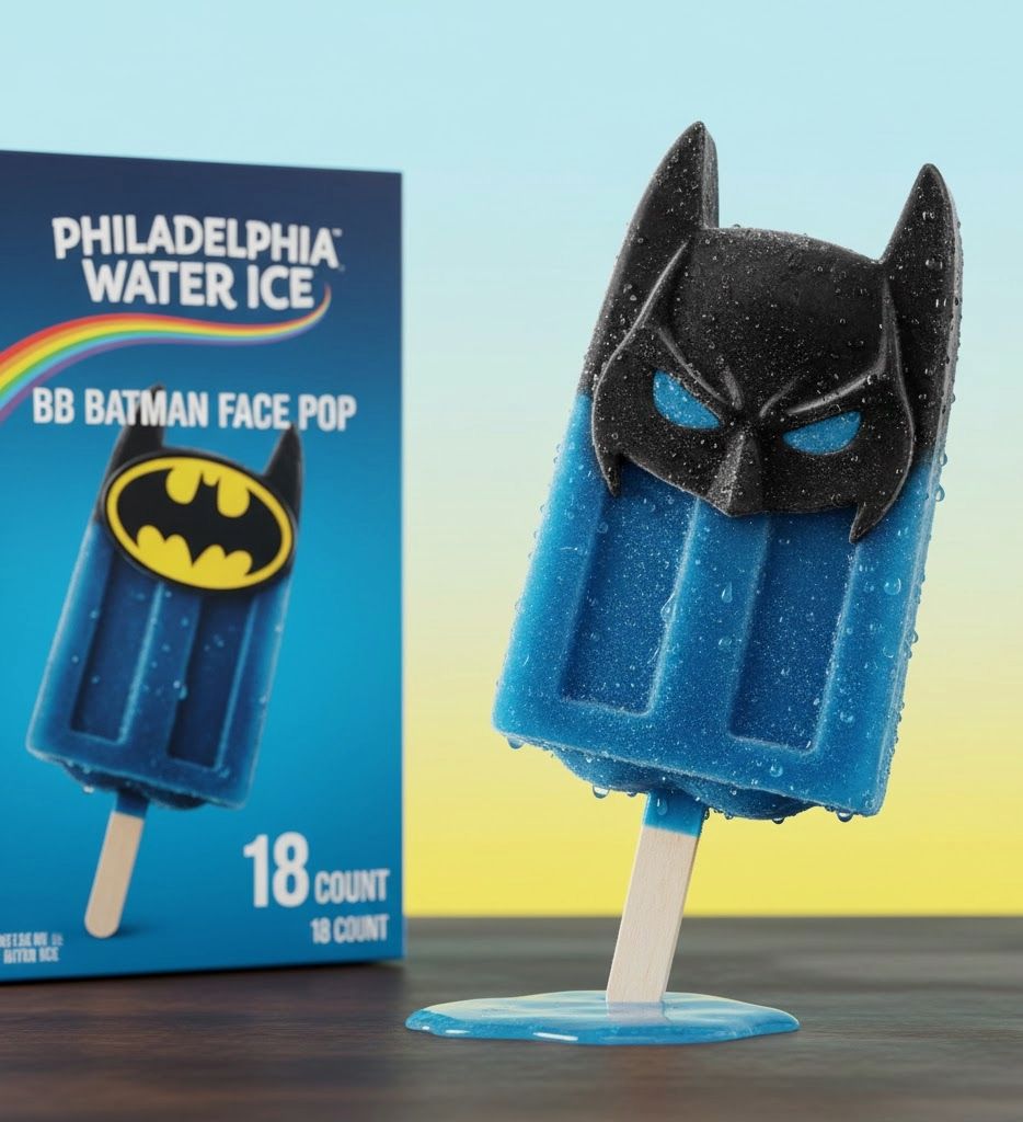 PHILADELPHIA WATER ICE:BB BATMAN FACE POP 18CT