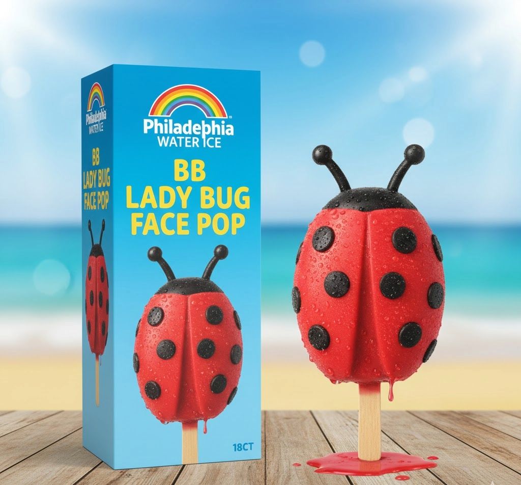 PHILADELPHIA WATER ICE:BB LADY BUG FACE POP 18CT