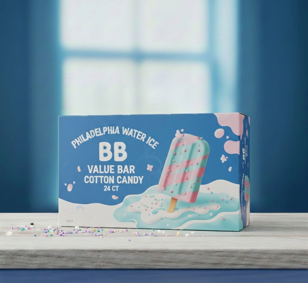 PHILADELPHIA WATER ICE:BB VALUE BAR COTTON CANDY 24CT