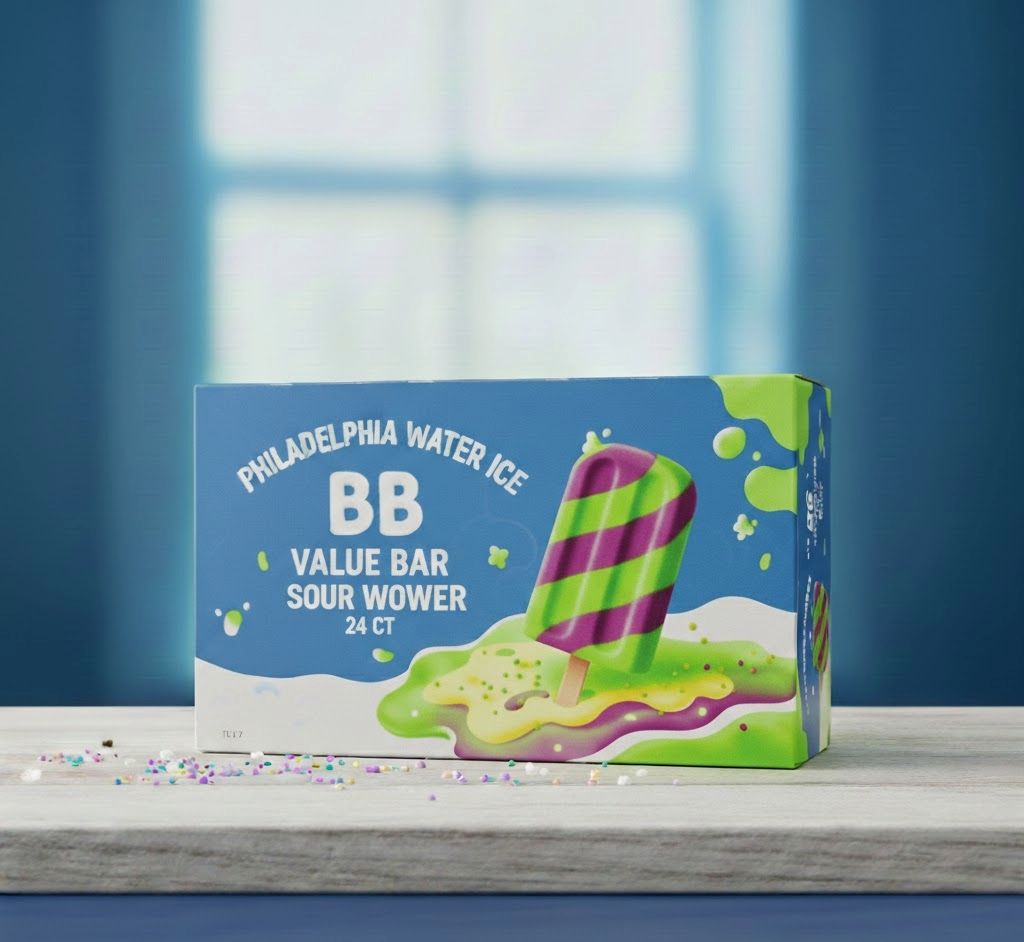 PHILADELPHIA WATER ICE:BB VALUE BAR SOUR WOWER 24CT