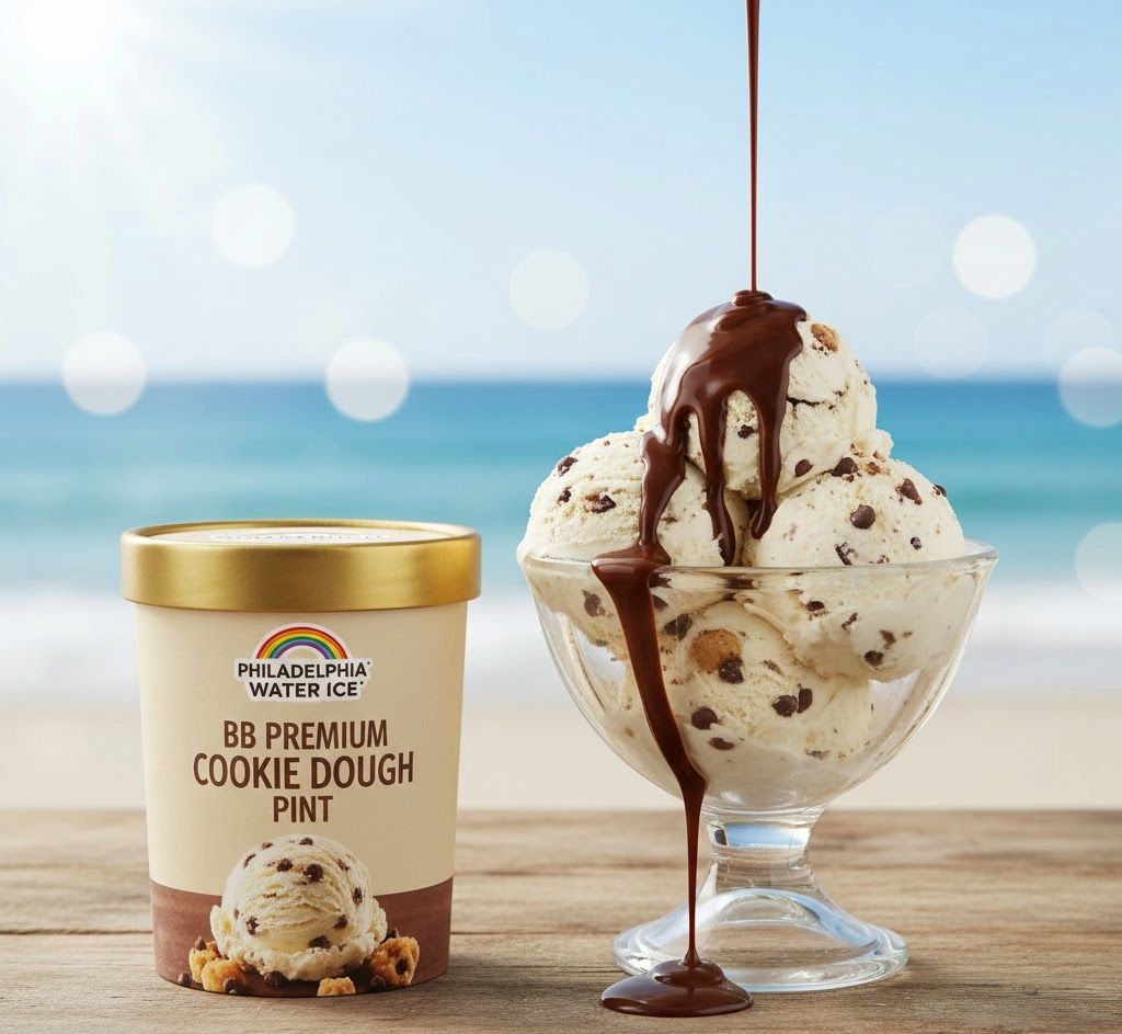 PHILADELPHIA WATER ICE:BB PREMIUM COOKIE DOUGH PINT