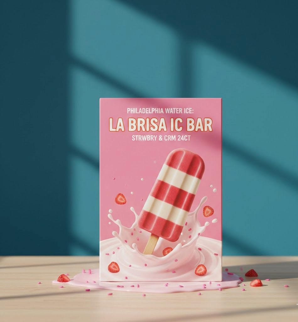 PHILADELPHIA WATER ICE:LA BRISA IC BAR STRWBRY & CRM 24CT