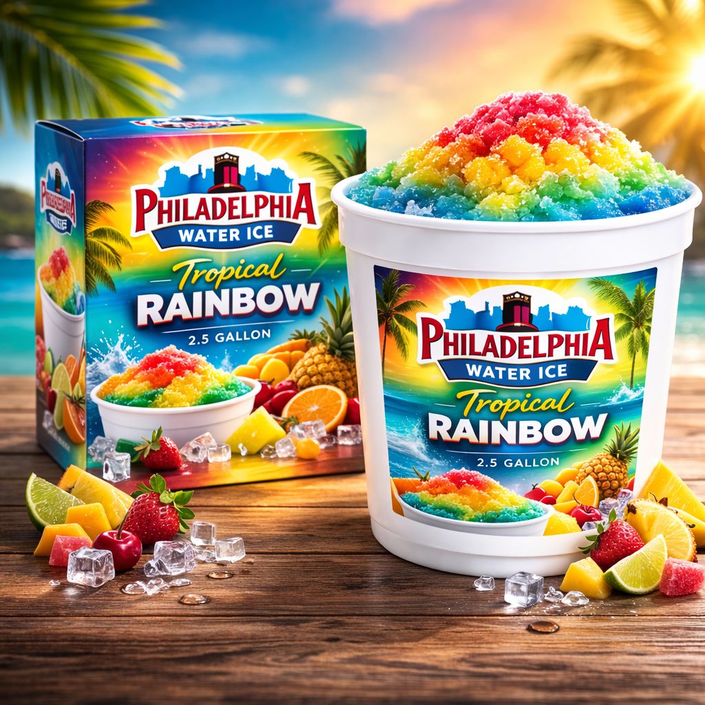 PHILADELPHIA WATER ICE:PWI 2.5GAL TROPICAL RAINBOW