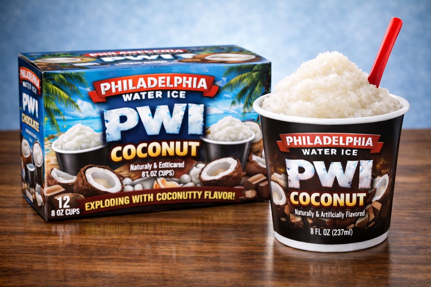 PHILADELPHIA WATER ICE:PWI 8OZ COCONUT 12CT