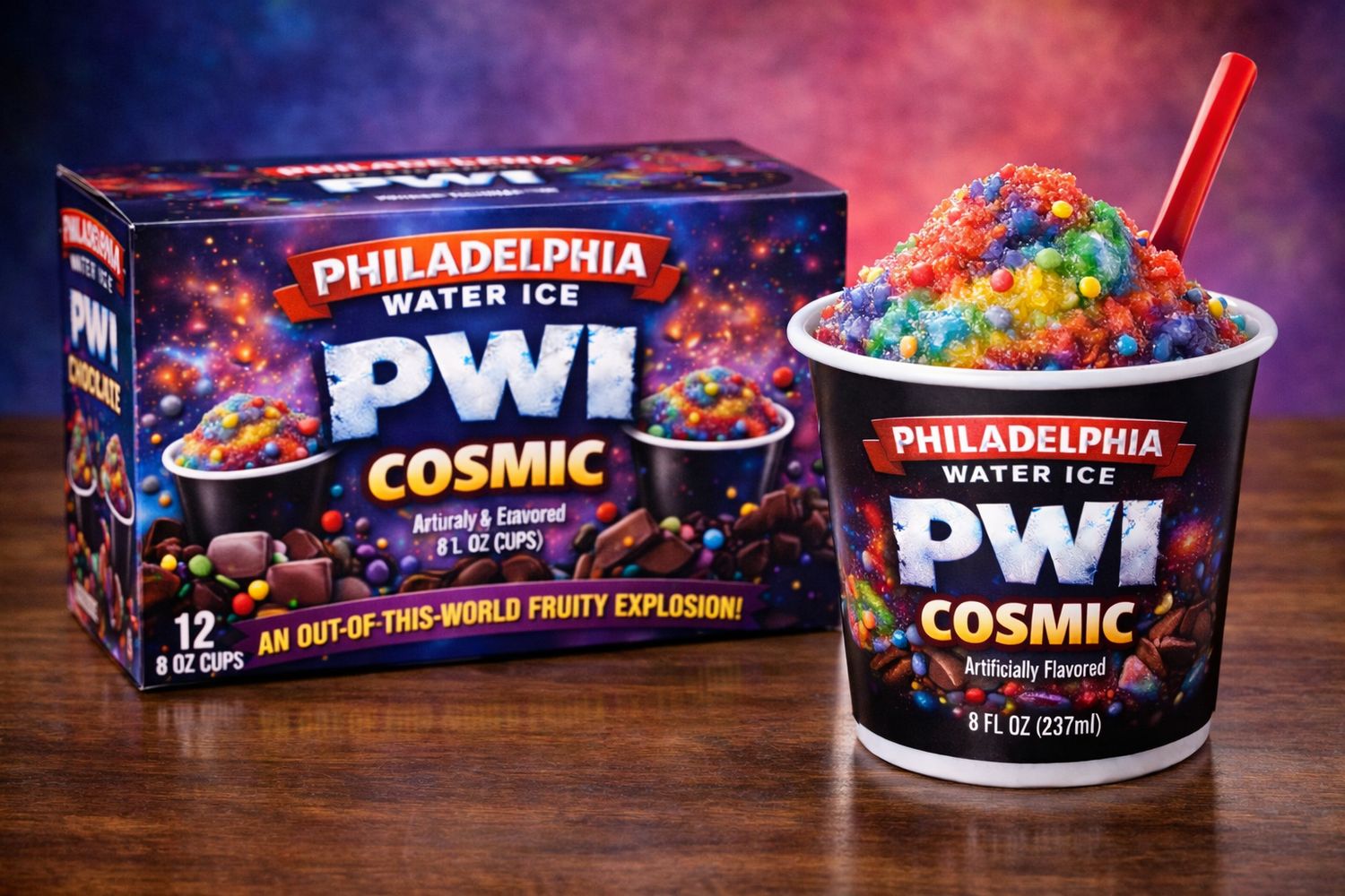 PHILADELPHIA WATER ICE:PWI 8OZ COSMIC 12CT