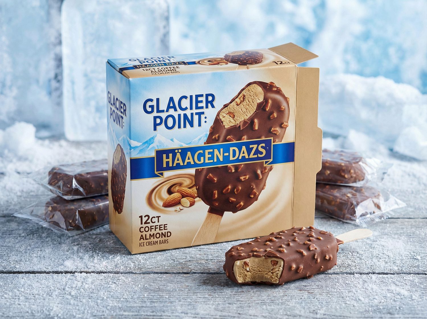 GLACIER POINT:HAGNDZ BAR 12CT COFFEE ALMOND