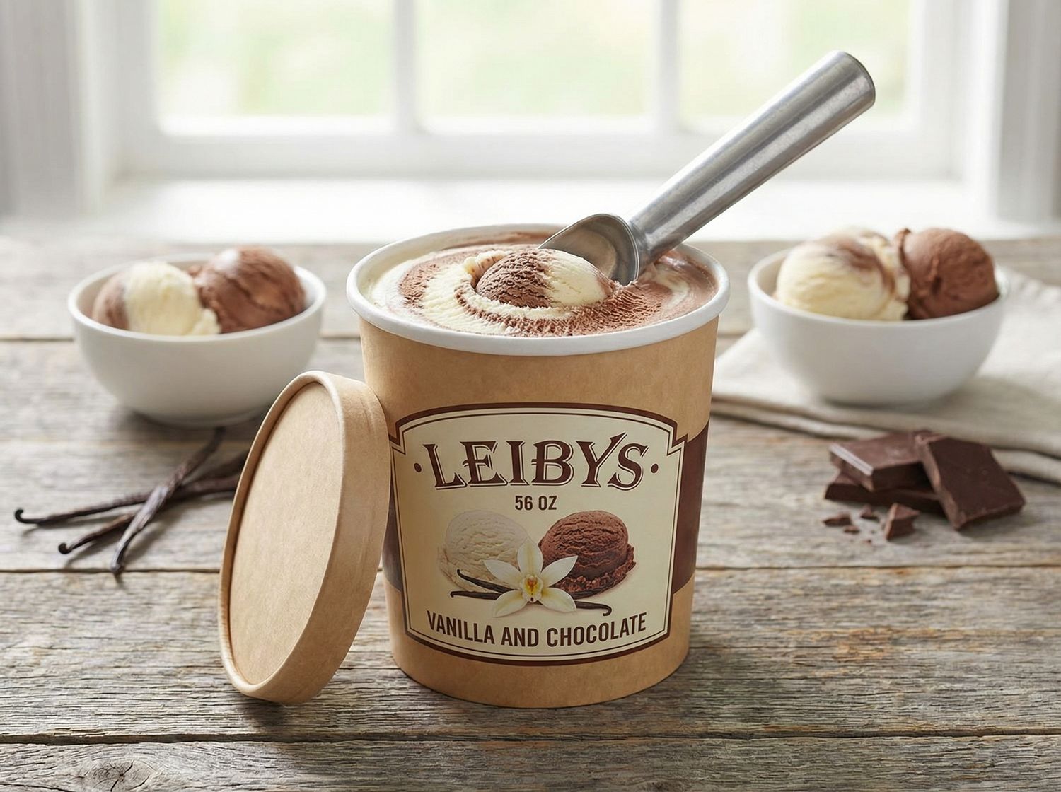 LEIBYS:56 OZ VANILLA AND CHOCOLATE