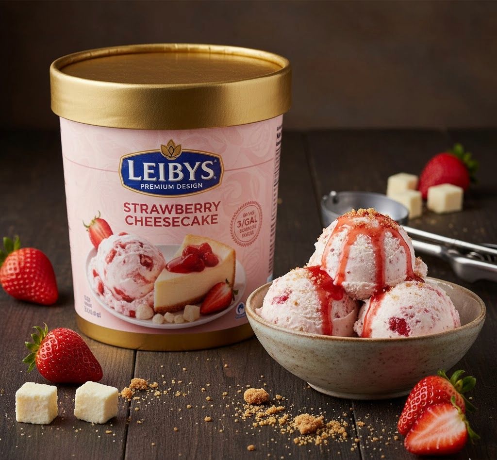 LEIBYS:LEIBYS 3/ GAL STRAWBERY CHEESECAKE