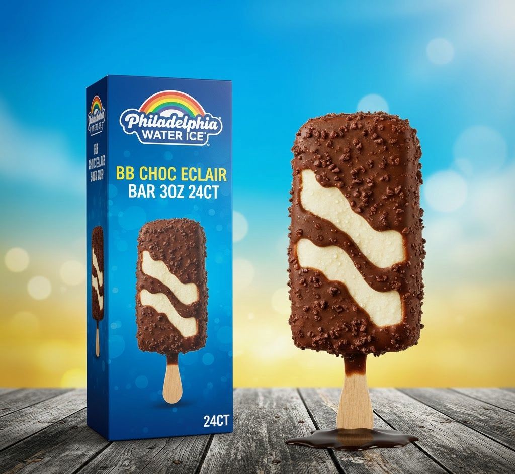 PHILADELPHIA WATER ICE:BB CHOC ECLAIR BAR 3OZ 24CT