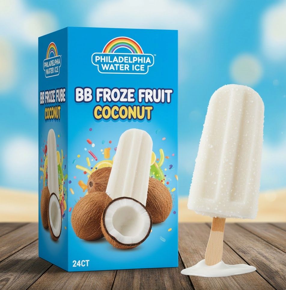 PHILADELPHIA WATER ICE:BB FROZE FRUIT COCONUT 24CT
