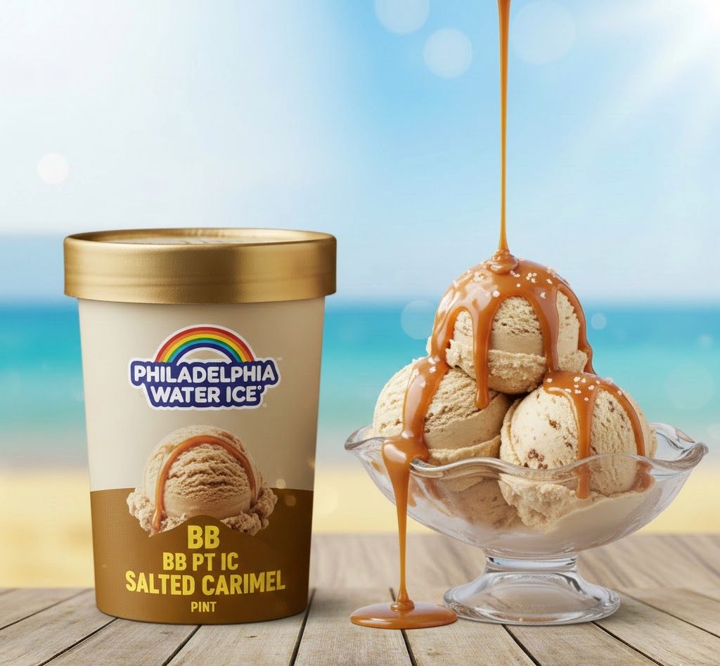 PHILADELPHIA WATER ICE:BB PT IC SALTED CARMEL 8CT