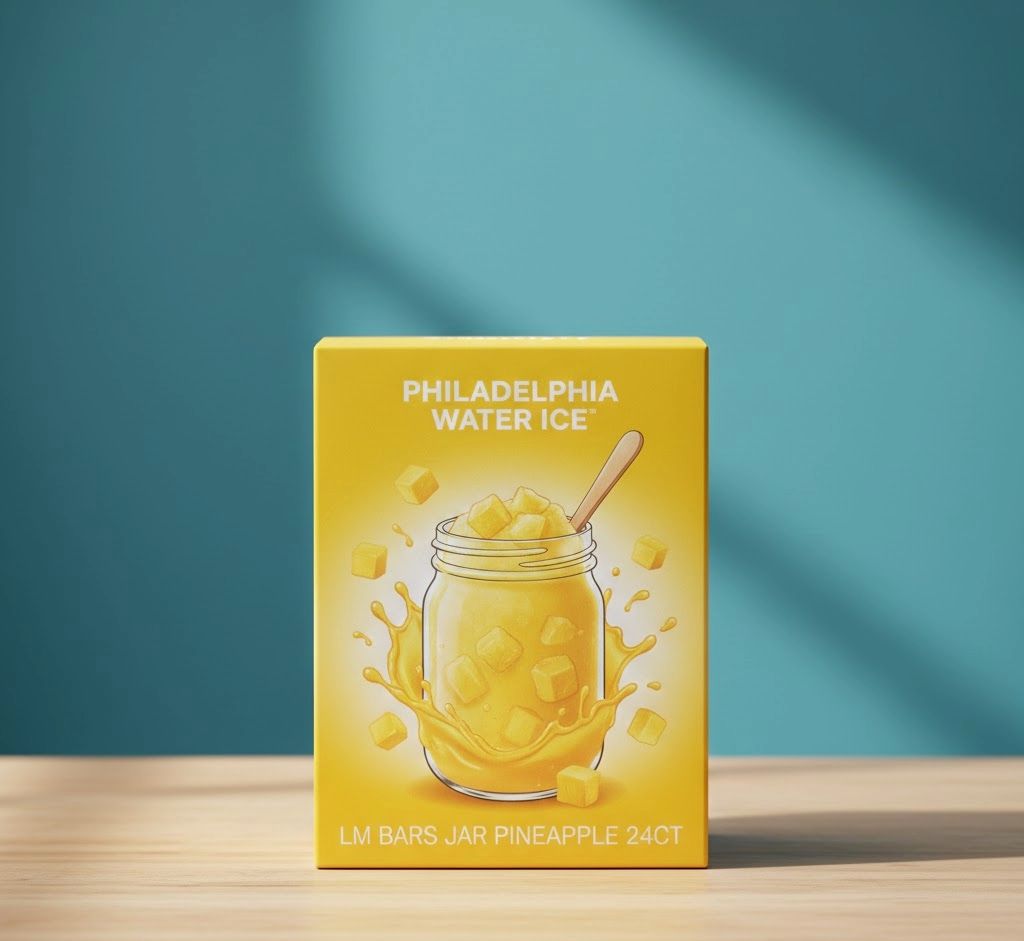 PHILADELPHIA WATER ICE:LM BARS JAR PINEAPPLE 24CT