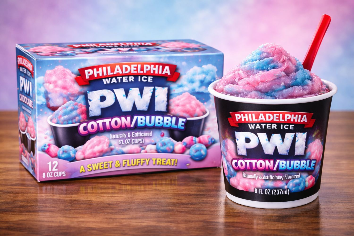 PHILADELPHIA WATER ICE:PWI 8OZ COTTON/BUBBLE 12CT