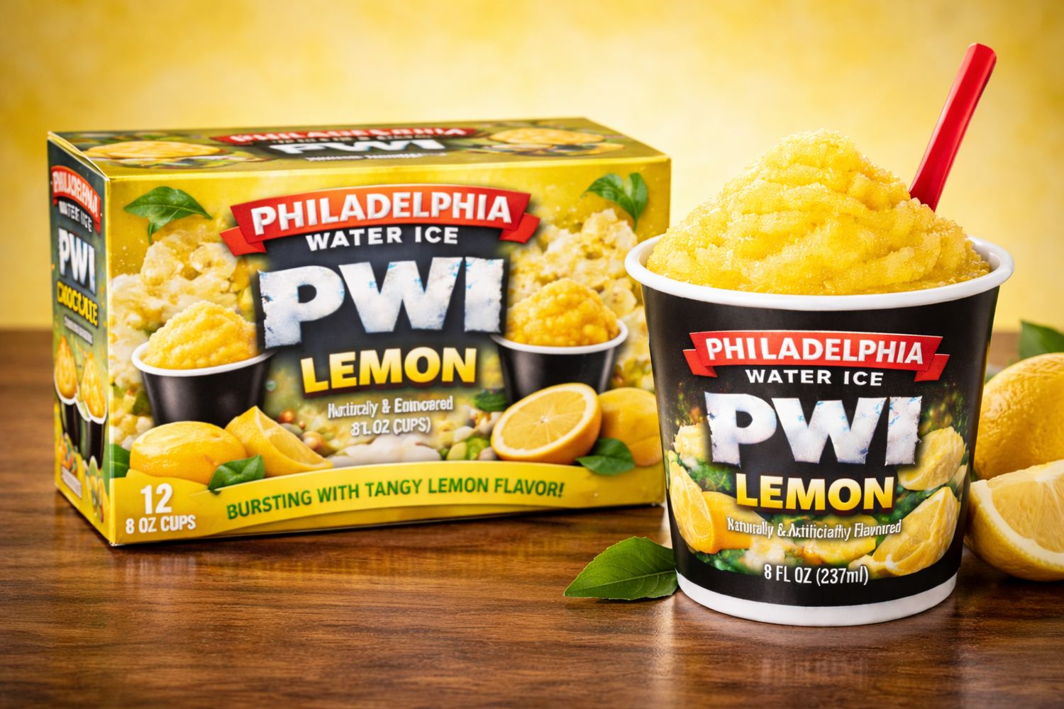 PHILADELPHIA WATER ICE:PWI 8OZ LEMON 12CT
