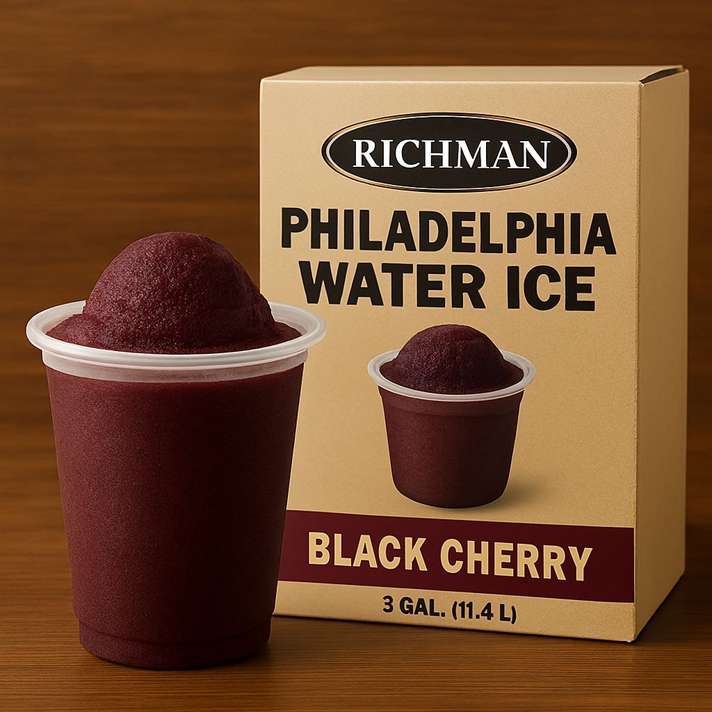 PHILADELPHIA WATER ICE:RICHMAN 3/GAL BLACK CHERRY