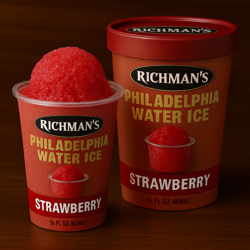 PHILADELPHIA WATER ICE:RICHMAN'S 14OZ STRAWBERRY