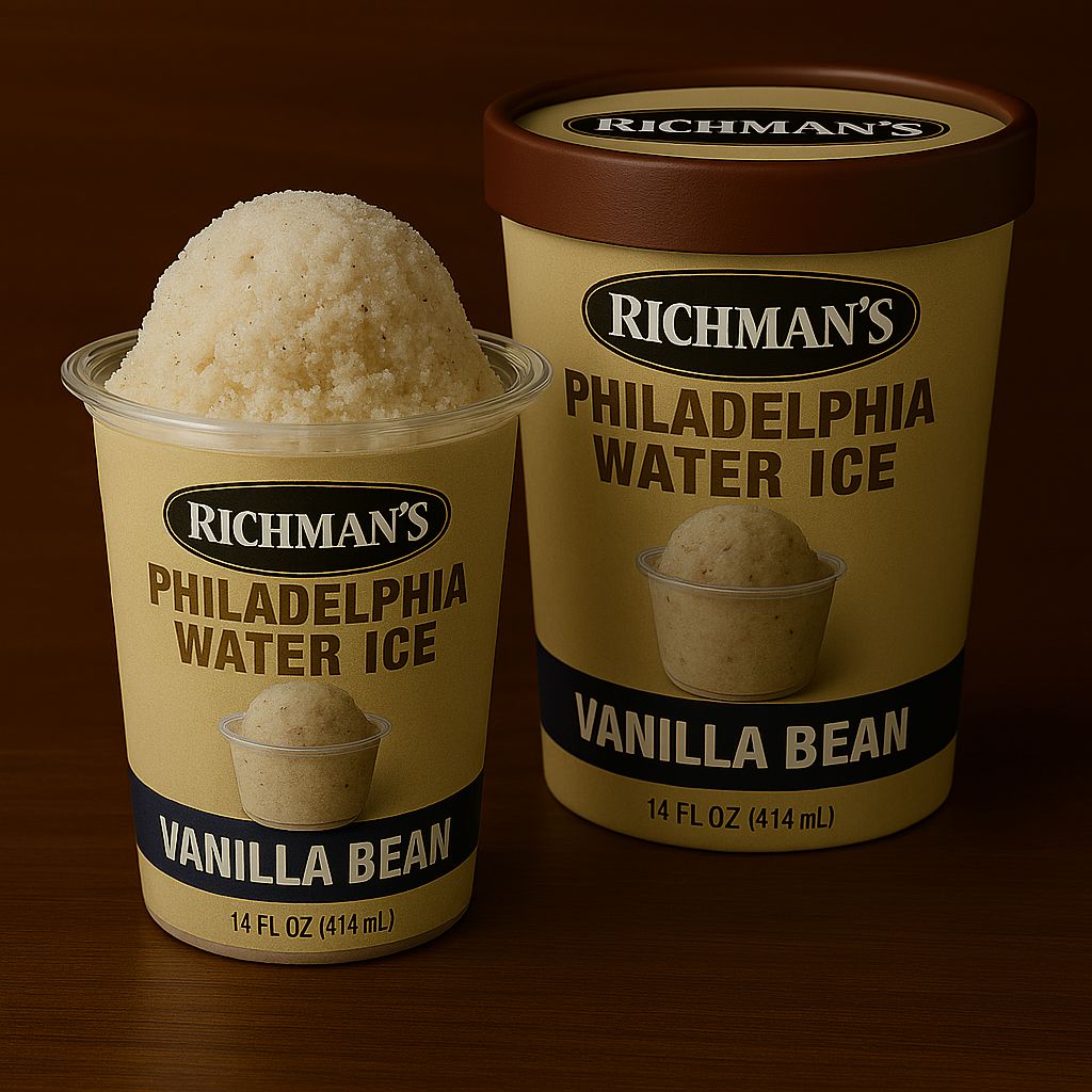 PHILADELPHIA WATER ICE:RICHMAN'S 14OZ VANILLA BEAN