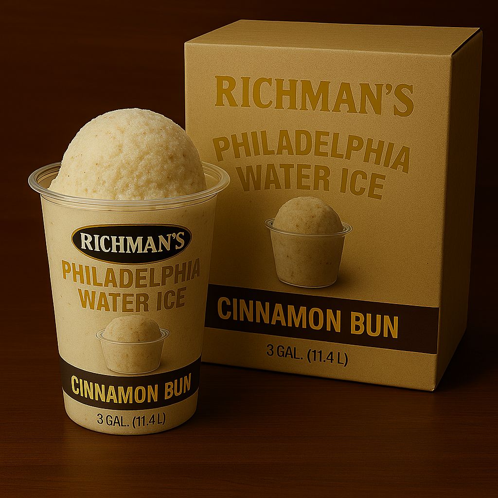 PHILADELPHIA WATER ICE:RICHMAN'S 3GAL CINNAMON BUN