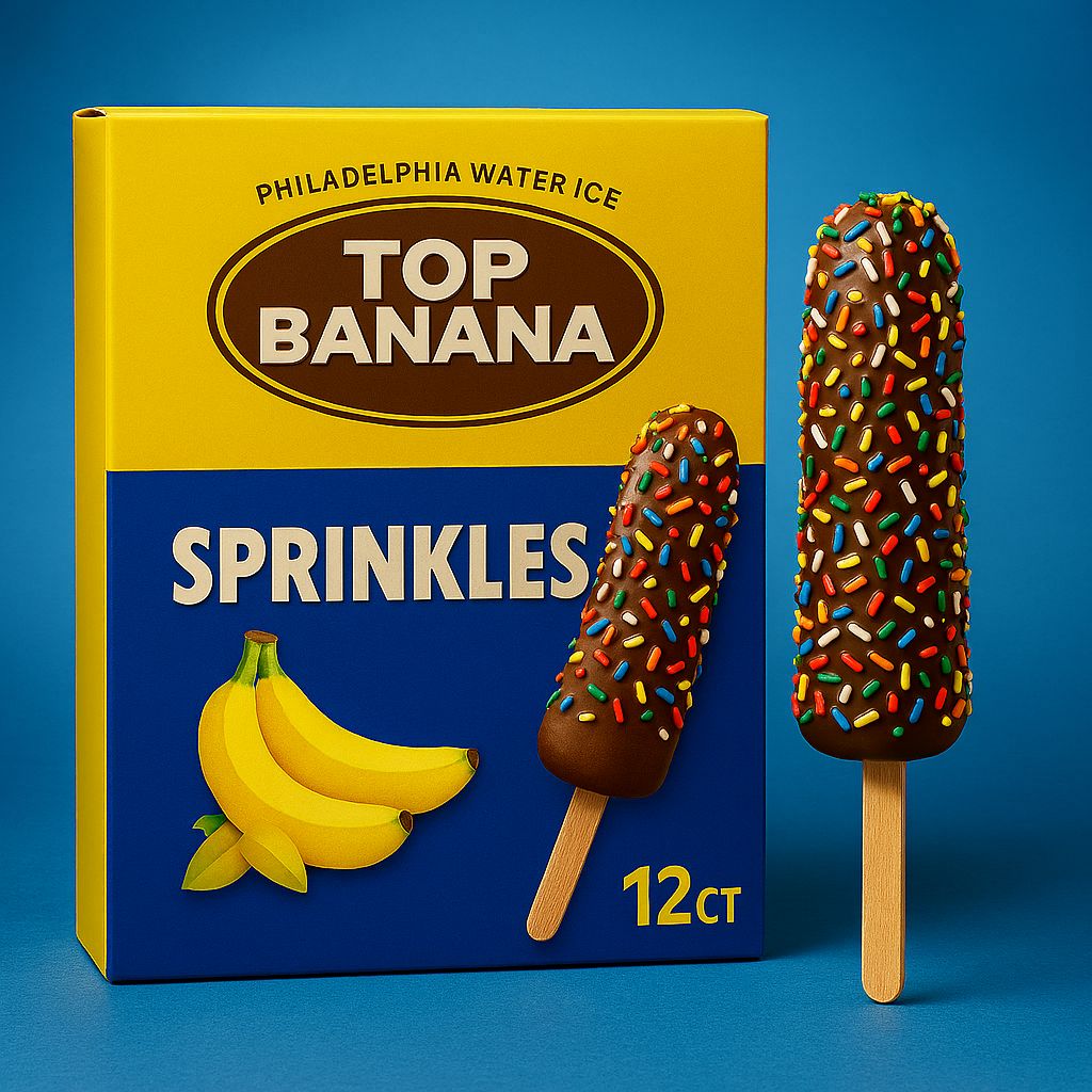PHILADELPHIA WATER ICE:TOP BANANA SPRINKLES 12CT