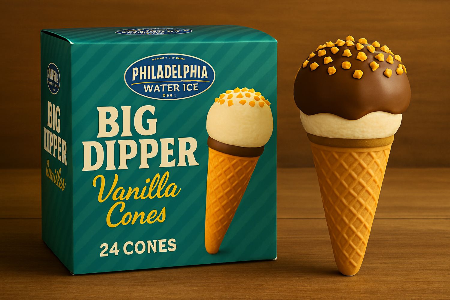 PHILADELPHIA WATER ICE:VBB BIG DIPPER VAN CONES 24CT