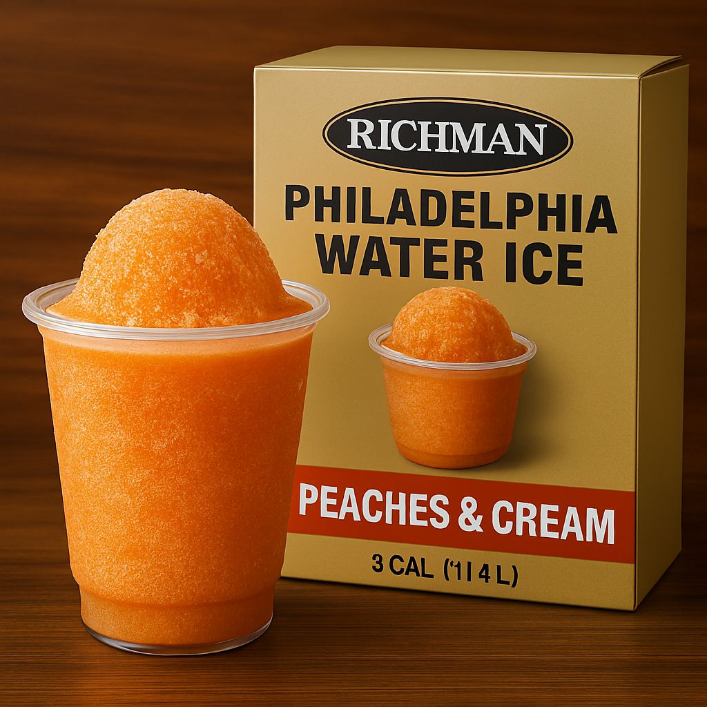 PHILADELPHIA WATER ICE:RICHMAN 3/GAL PEACHES & CREAM