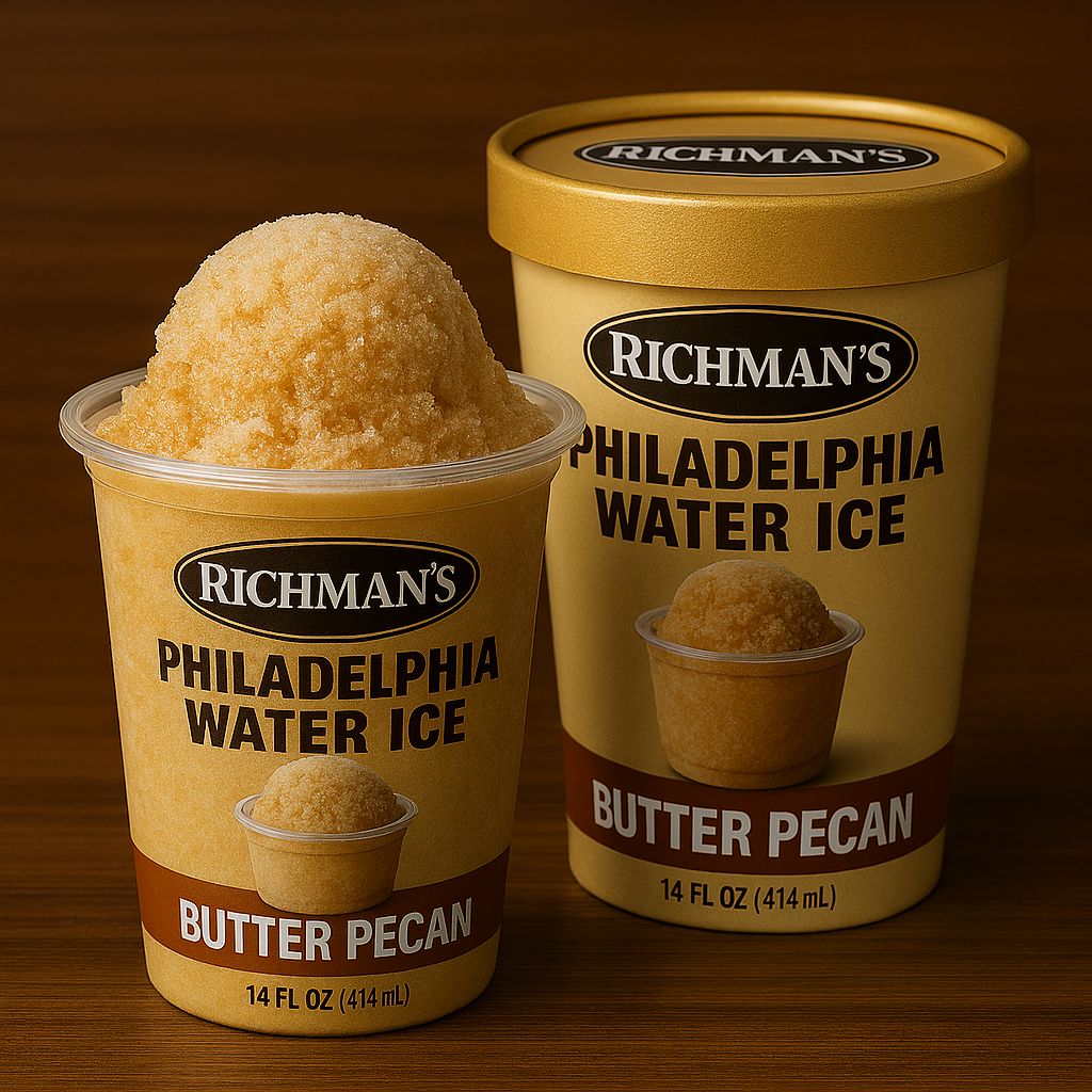 PHILADELPHIA WATER ICE:RICHMAN'S 14OZ BUTTER PECAN
