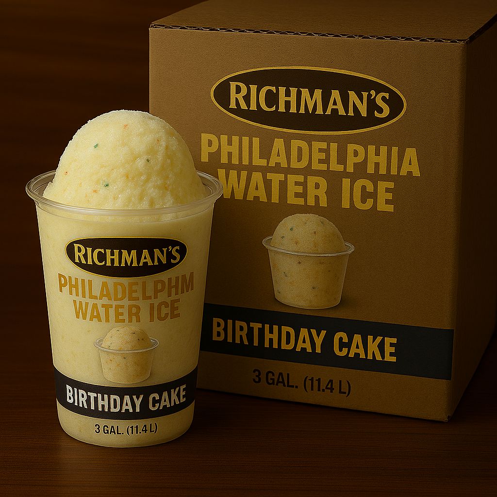 PHILADELPHIA WATER ICE:RICHMAN'S 3GAL BIRTHDAY CAKE