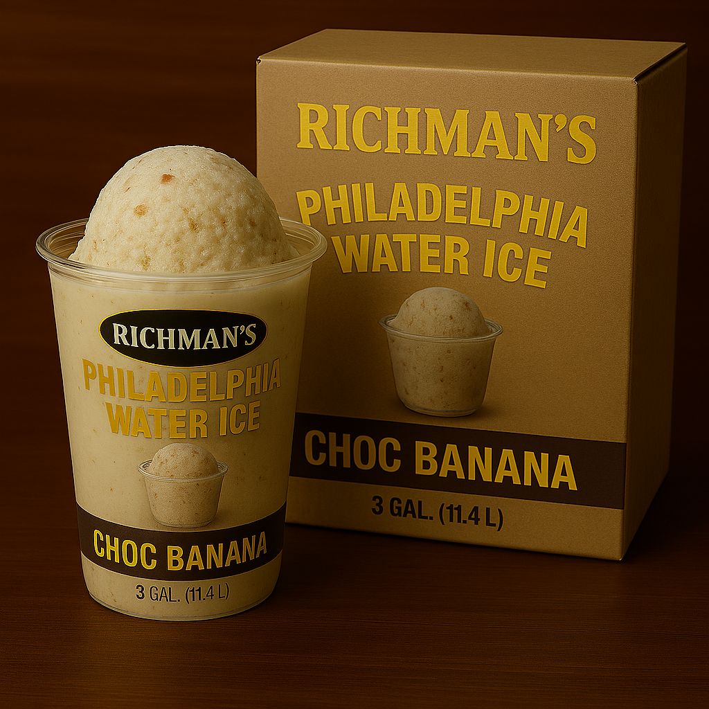 PHILADELPHIA WATER ICE:RICHMAN'S 3GAL CHOC BANANA
