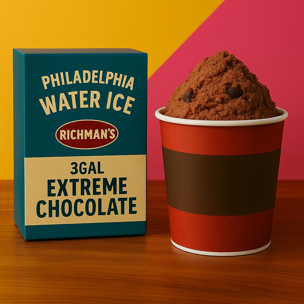 PHILADELPHIA WATER ICE:RICHMAN'S 3GAL EXTREME CHOCHOLATE