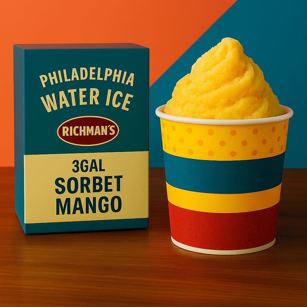 PHILADELPHIA WATER ICE:RICHMAN'S 3GAL SORBET MANGO