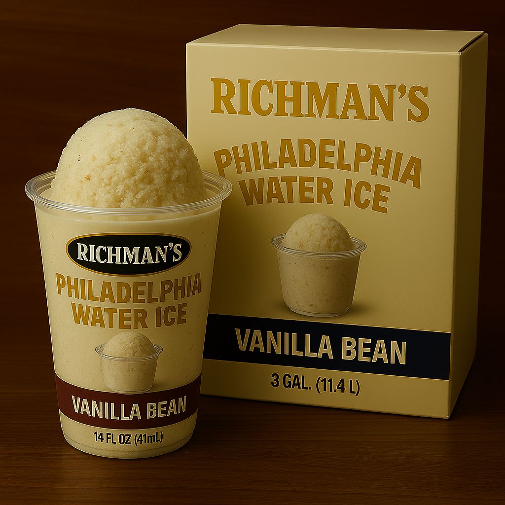 PHILADELPHIA WATER ICE:RICHMANS 3/GAL BANANA