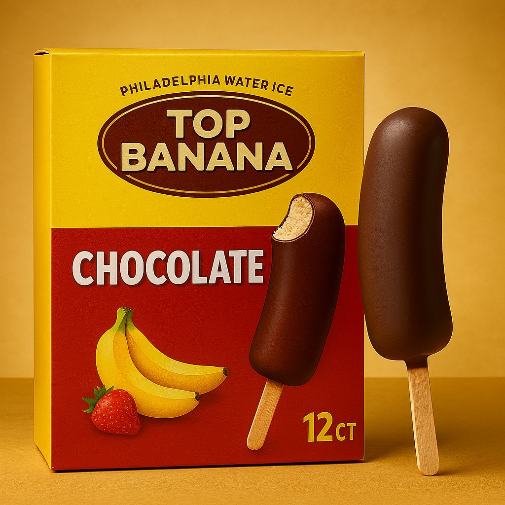 PHILADELPHIA WATER ICE:TOP BANANA - Chocolate 12CT