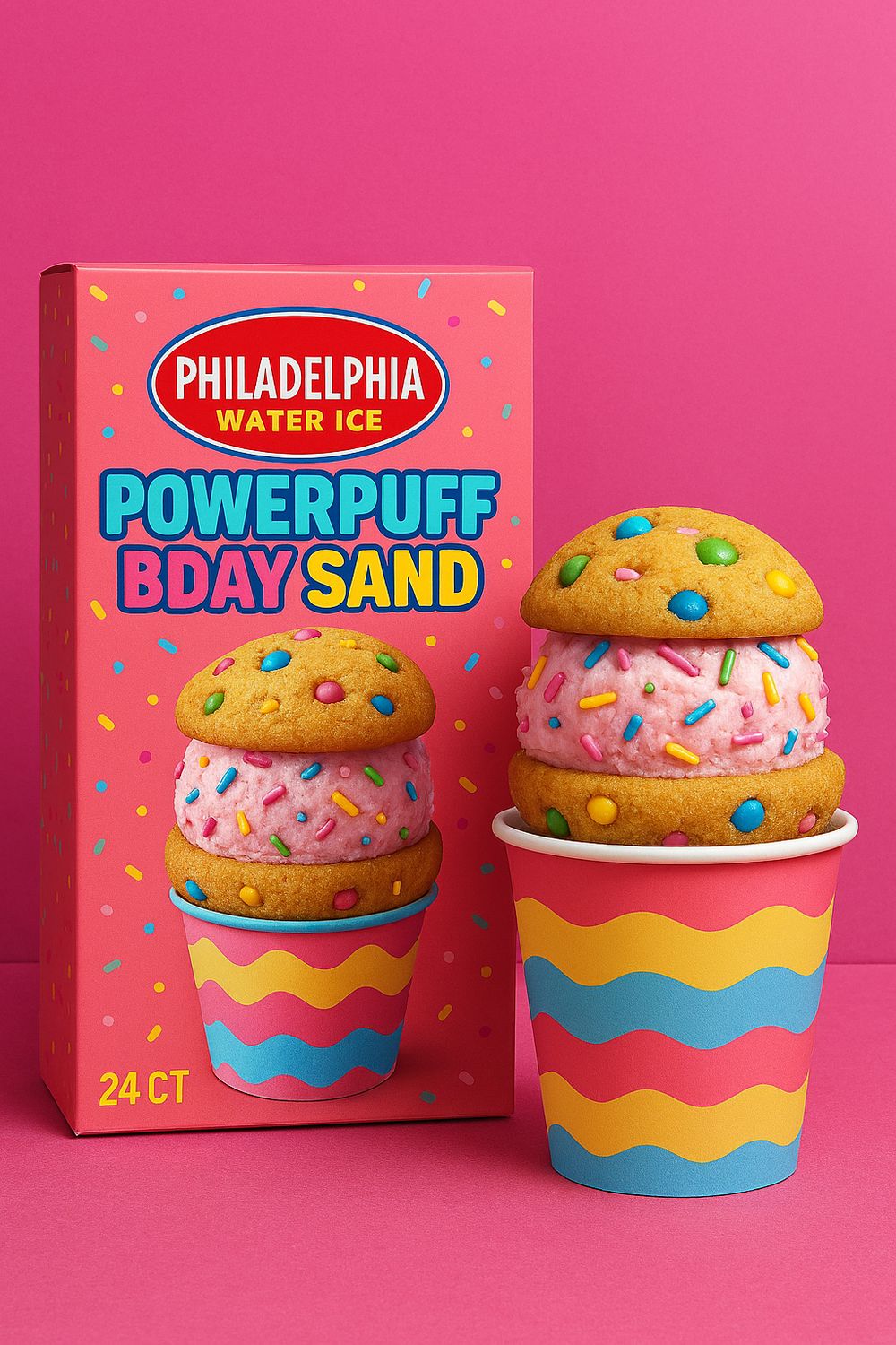 PHILADELPHIA WATER ICE:VBB POWERPUFF BDAY SAND 24CT